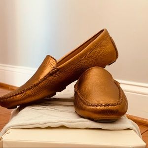 NWB Peter Millar Metallic Leather Loafer